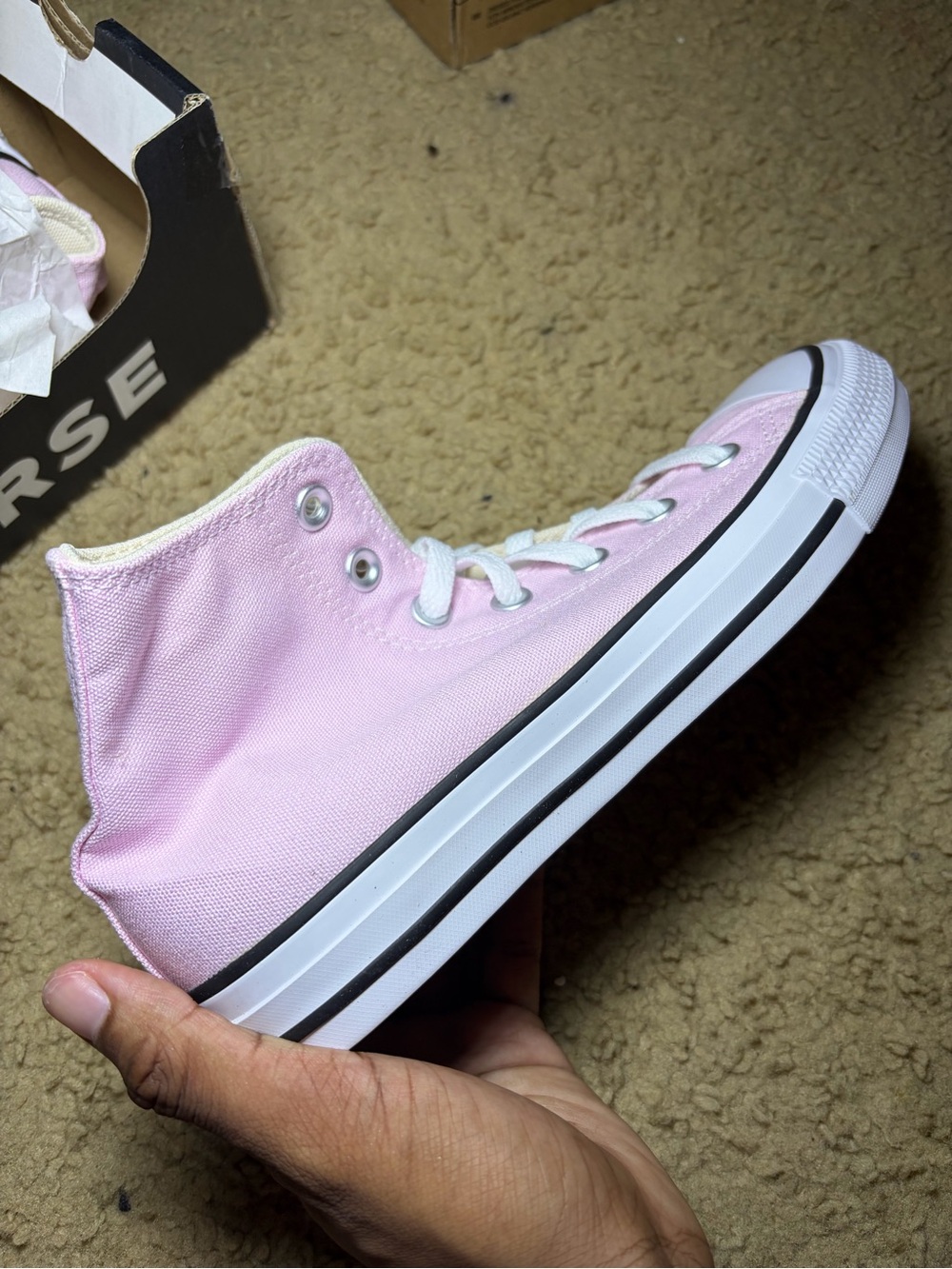 Converse Pink High-Top Canvas Sneaker Converse Chuck Taylor All Star Pink Foam